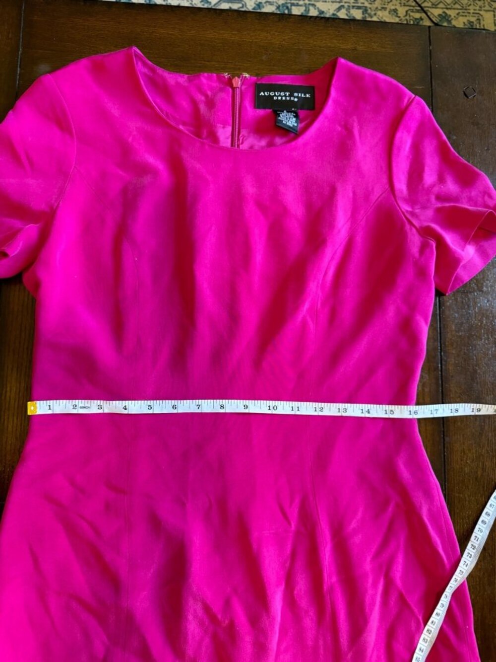 Vintage August Silk Sheath Dress Suit Set Fuchsia Pink Professional Office 8 - Picture 5 of 15